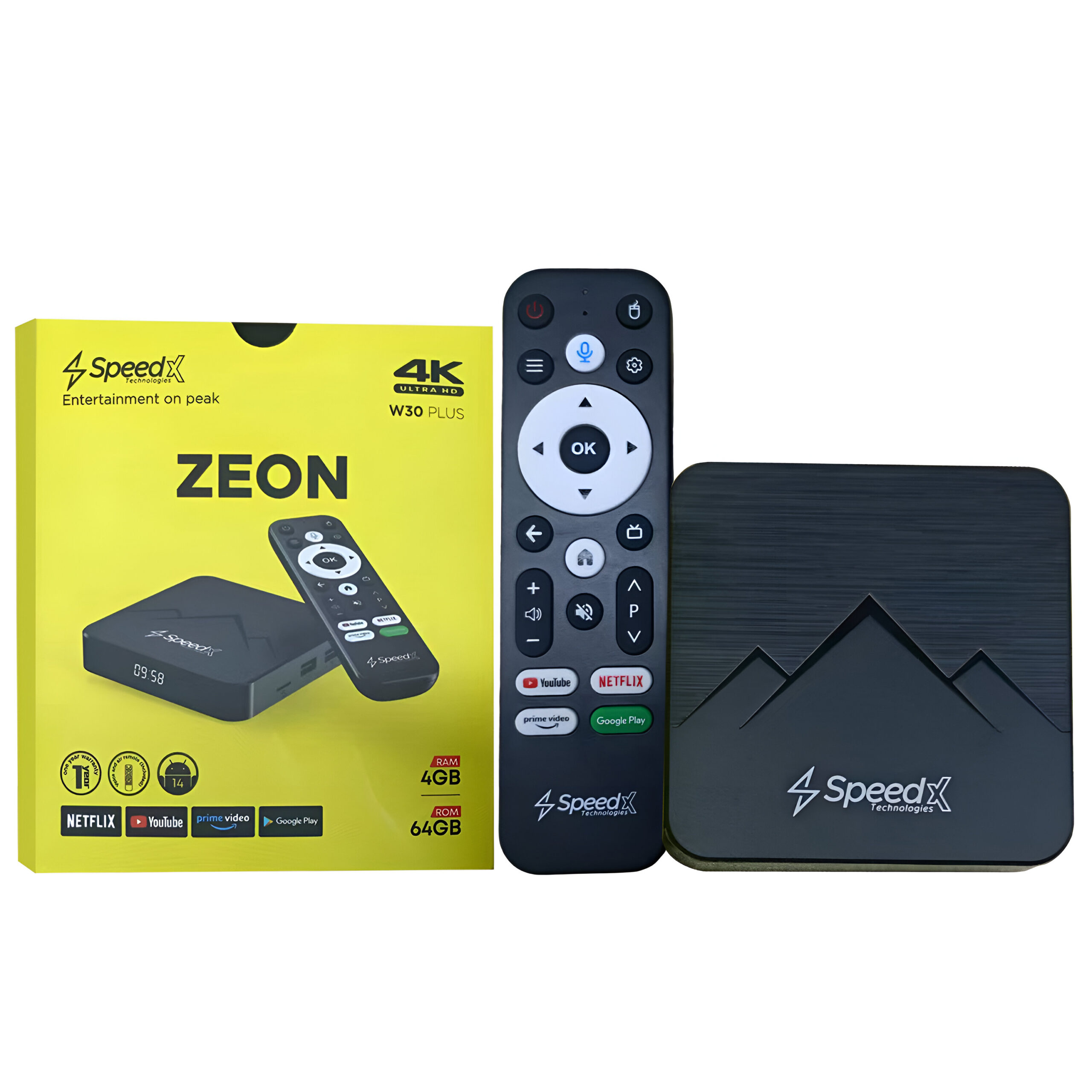 Speedx W30 Plus Zeon Dual Wifi Band 4k Smart Tv Box Air Mouse With Voice Control