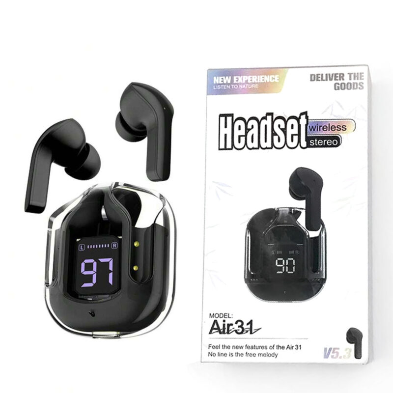 Air 31 Tws Original With Big Packing Earbuds Bluetooth Black