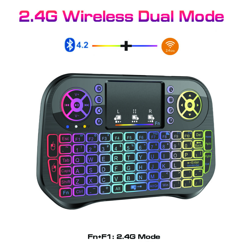 Mini Wireless Bluetooth Touchpad 7 Color Backlit Light