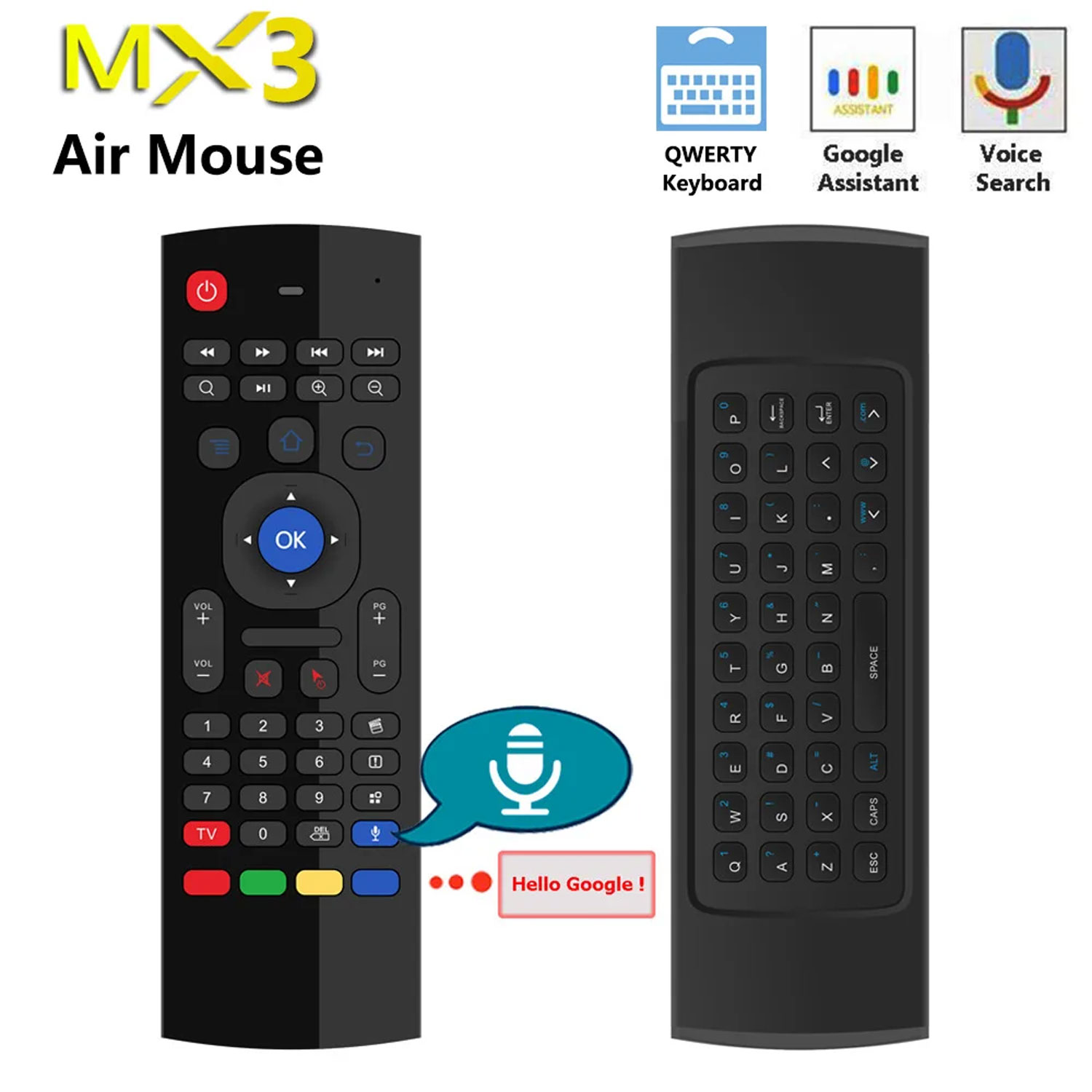Mx3 Air Mouse Voice Remote Control for Smart Tv